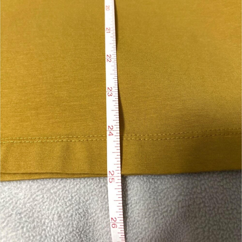 J.Jill Luxe Supima Elbow-Sleeve Tee S Yellow Supima Cotton Tencel Blend - Picture 5 of 5